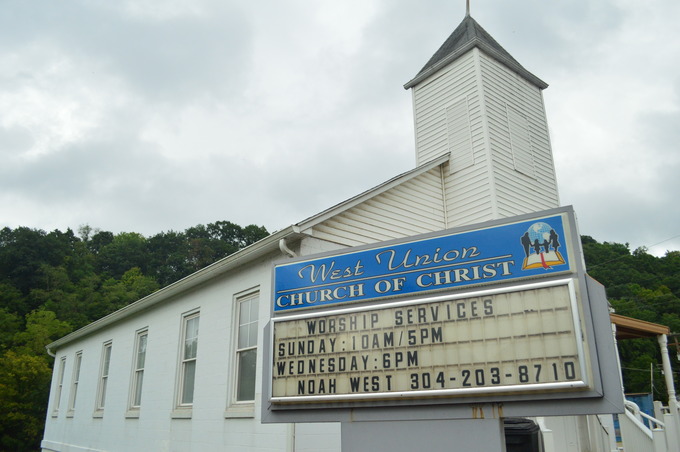 Church building and sign